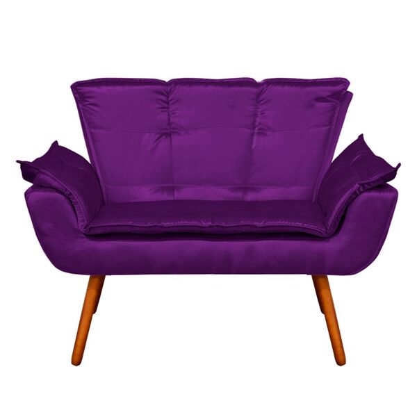 Namoradeira Opala Acetinado Roxo Pés Palito Castanho D'rossi