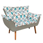 Namoradeira Opala Composê Suede Com Estampado Traçado Azul D3