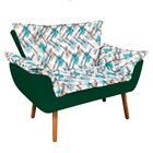 Namoradeira Opala Composê Suede Com Estampado Traçado Azul D3