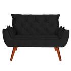 Namoradeira Opala Decorativa Veludo Preto Kasa Sofá