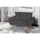 Namoradeira Opala Luxo Com Pés Estilo Retrô - Cinza