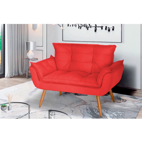 Namoradeira Opala Luxo Com Pés Estilo Retrô - Vermelho