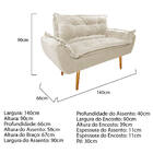 Namoradeira Opala Pés Palito Corano - Amarena Móveis - Bege