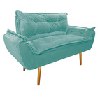 Namoradeira Opala Pés Palito Mel Suede Azul Tiffany - Amarena