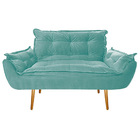 Namoradeira Opala Pés Palito Mel Suede Azul Tiffany - Amarena