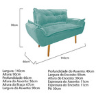 Namoradeira Opala Pés Palito Mel Suede Azul Tiffany - Amarena