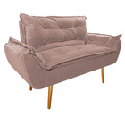 Namoradeira Opala Pés Palito Mel Suede Rosê - Amarena Móveis