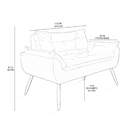 Namoradeira Opala Sofá Confortável – Balaqui Decor Azul Turqu