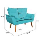 Namoradeira Opala Suede Azul Tiffany Pés Palito Tana Decor