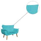 Namoradeira Opala Suede Azul Tiffany Pés Palito Tana Decor