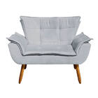 Namoradeira Opala Suede Cinza Pés Palito Tana Decor