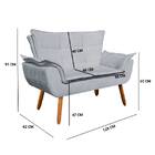 Namoradeira Opala Suede Cinza Pés Palito Tana Decor