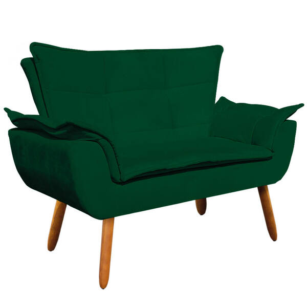 Namoradeira Opala Suede Verde Pés Palito Tana Decor