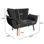 Namoradeira Opala Veludo Preto Pés Palito Bnn Decor