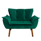 Namoradeira Opala Veludo Verde Esmeralda Pés Palito Bnn Decor