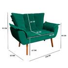 Namoradeira Opala Veludo Verde Esmeralda Pés Palito Bnn Decor