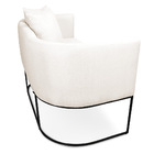 Namoradeira Paola 02 Lugares Linho Base Metálica Preto D03 -