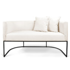 Namoradeira Paola 02 Lugares Linho Base Metálica Preto D03 -