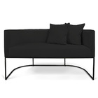 Namoradeira Paola 02 Lugares Linho Base Metálica Preto D03 -