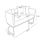 Namoradeira Paola 02 Lugares Linho Base Metálica Preto D03 -