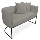 Namoradeira Paola 02 Lugares Linho Base Metálica Preto D03 -