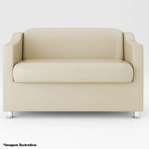 Namoradeira Para Sala 2 Lugares Luiza Sintético Bege