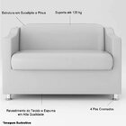 Namoradeira Para Sala 2 Lugares Luiza Sintético Marrom