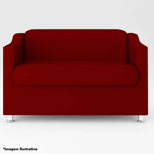 Namoradeira Para Sala 2 Lugares Luiza Suede Vermelho