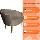 Namoradeira Pétala 2 Lugares Decorativa Veludo Cappuccino - M