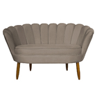 Namoradeira Pétala 2 Lugares Decorativa Veludo Cappuccino - M