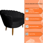 Namoradeira Pétala 2 Lugares Decorativa Veludo Grafite - Mont