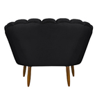 Namoradeira Pétala 2 Lugares Decorativa Veludo Grafite - Mont