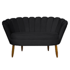 Namoradeira Pétala 2 Lugares Decorativa Veludo Grafite - Mont