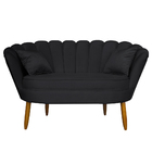 Namoradeira Pétala 2 Lugares Decorativa Veludo Grafite - Mont