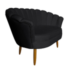 Namoradeira Pétala 2 Lugares Decorativa Veludo Grafite - Mont