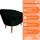 Namoradeira Pétala 2 Lugares Decorativa Veludo Verde - Montan