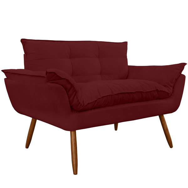 Namoradeira Poltrona Sofá Decorativa 02 Lugares Opalla Pés Pa