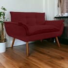 Namoradeira Poltrona Sofá Decorativa 02 Lugares Opalla Pés Pa