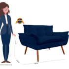 Namoradeira Poltrona Sofá Decorativa 02 Lugares Opalla Pés Pa