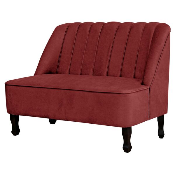 Namoradeira Recamier Decorativa Sofá Zoe Suede Vermelho