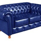 Namoradeira Sofá Chesterfield Com Capitonê Luís Xv Azul