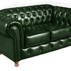 Namoradeira Sofá Chesterfield Com Capitonê Luís Xv Verde