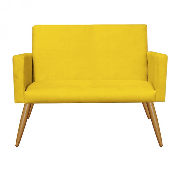 Namoradeira Sofá Decorativa Nina Sala De Estar Recepção Suede