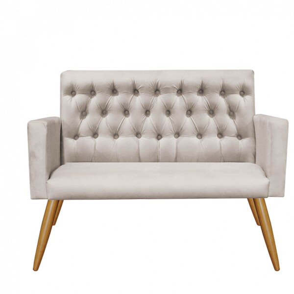 Namoradeira Sofá Nina Capitonê Sala De Estar Recepção Suede B