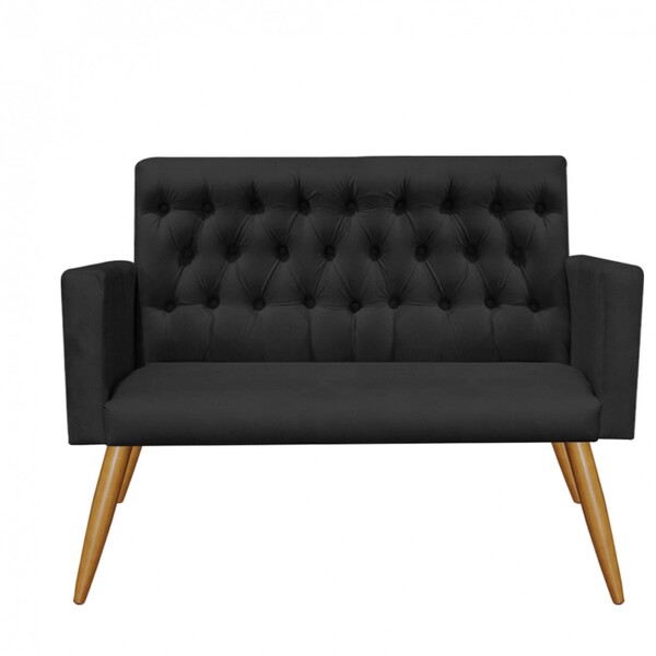 Namoradeira Sofá Nina Capitonê Sala De Estar Recepção Suede P