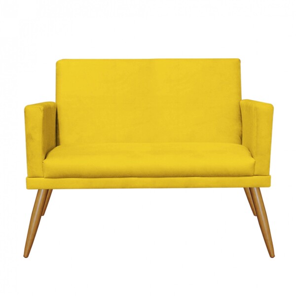 Namoradeira Sofá Nina Rodapé Sala De Estar Recepção Suede Ama