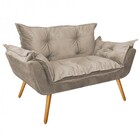 Namoradeira Sofá Opala Para Sala De Estar Recepção Corino Beg