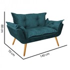 Namoradeira Sofá Opala Para Sala De Estar Recepção Suede Azul