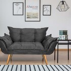 Namoradeira Sofá Opala Para Sala De Estar Recepção Suede Cinz