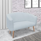 Namoradeira Stella 02 Lugares Linho Cinza Claro A05 Pés Palit